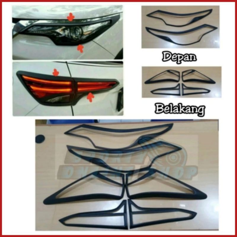 Garnish Lampu Fortuner New 2016up Hitam Dop