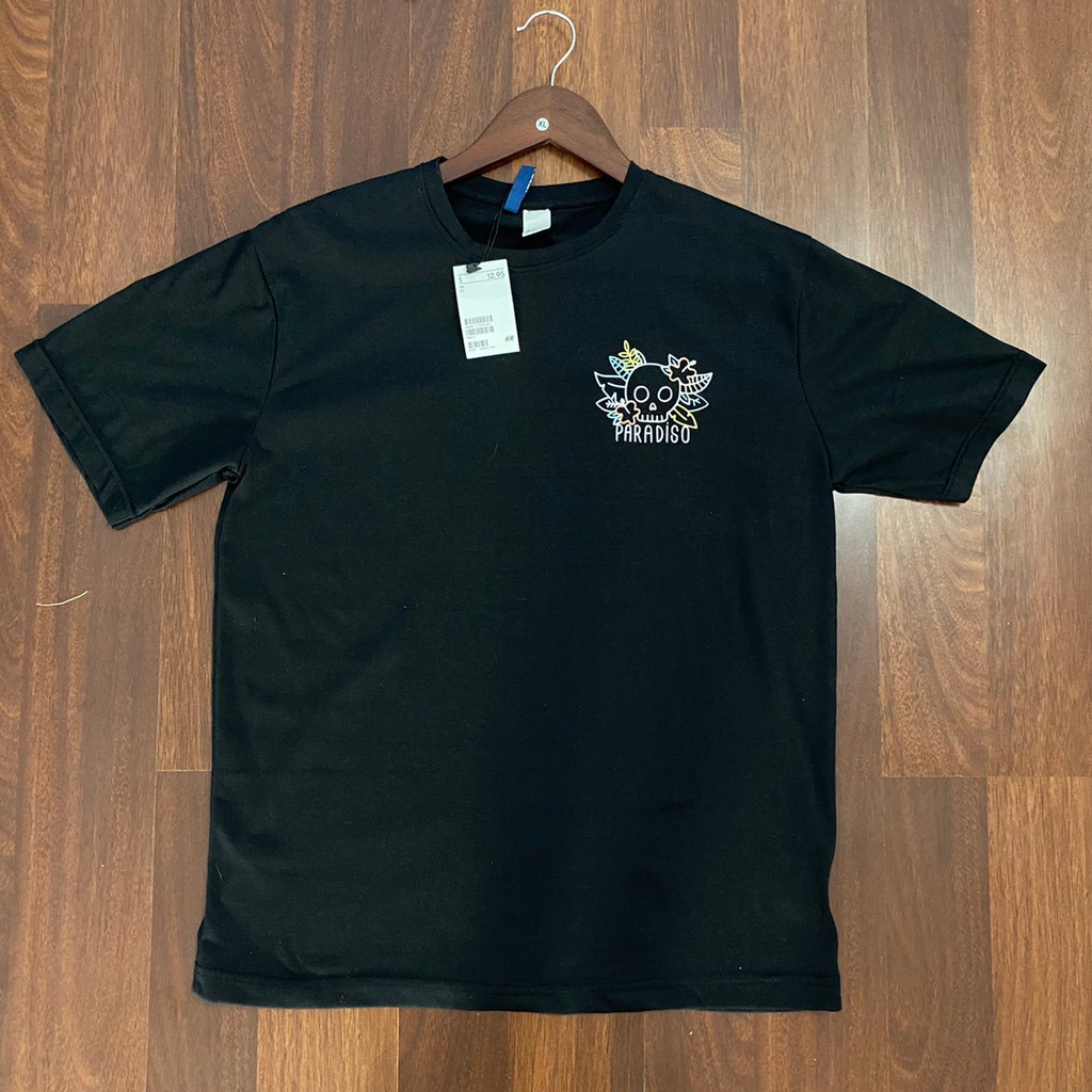 H&amp;M Tee Paradiso Black / Kaos HnM Original Pria Wanita