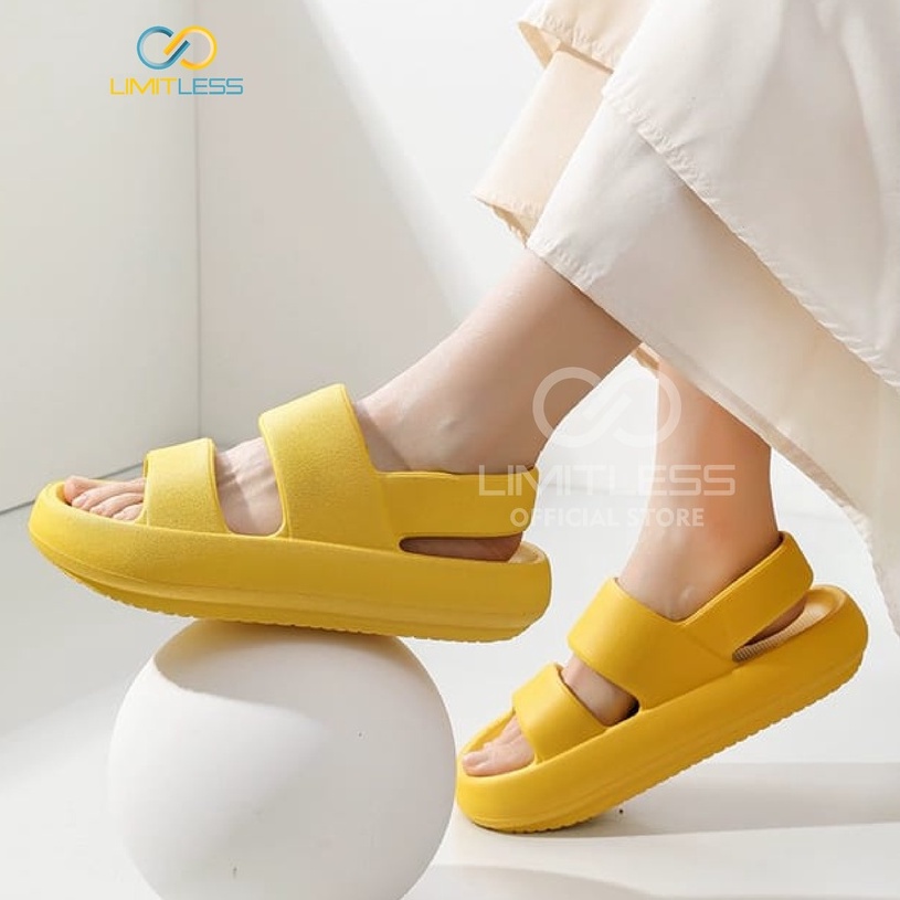 Sepatu Sandal Wanita Slip On Casual Empuk Sandal Gunung Wanita Lalisa Korea Sol Tebal