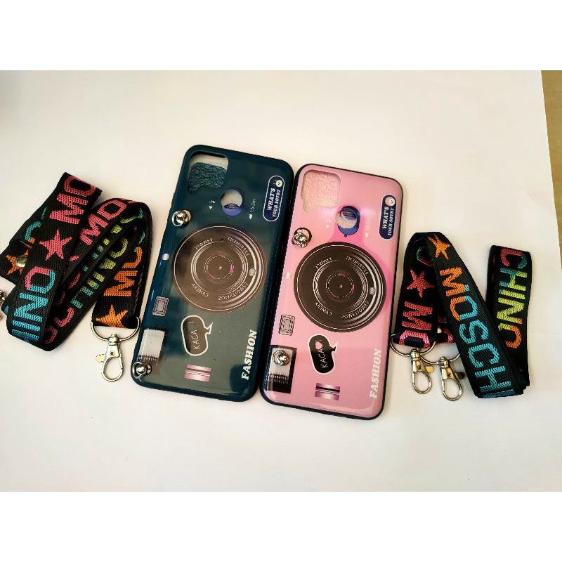 Softcase realme C11 C12 C15 Reno2  kamera plus tali strap gantungan