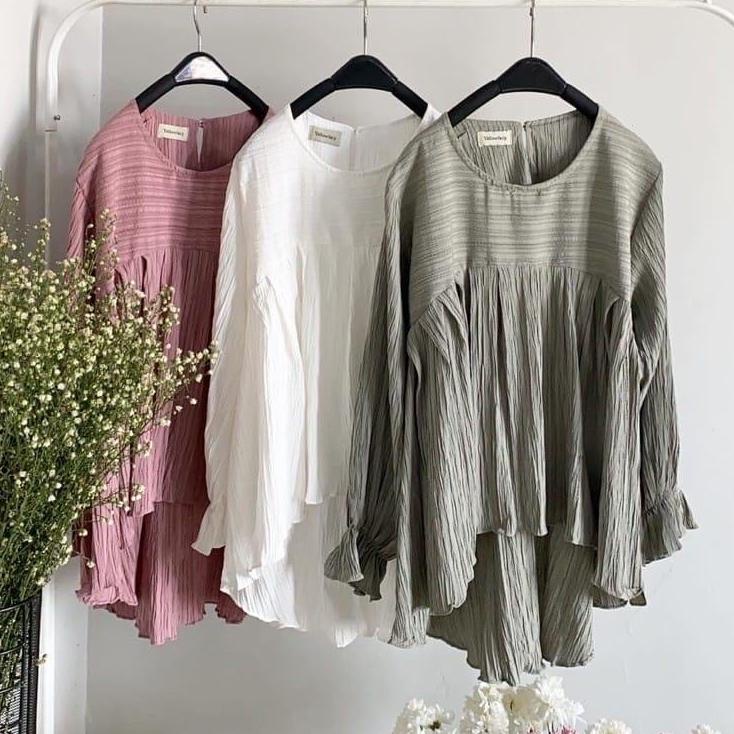 Yura Blouse Lady Crinkle Atasan Wanita ‑ MJA.25Au22c