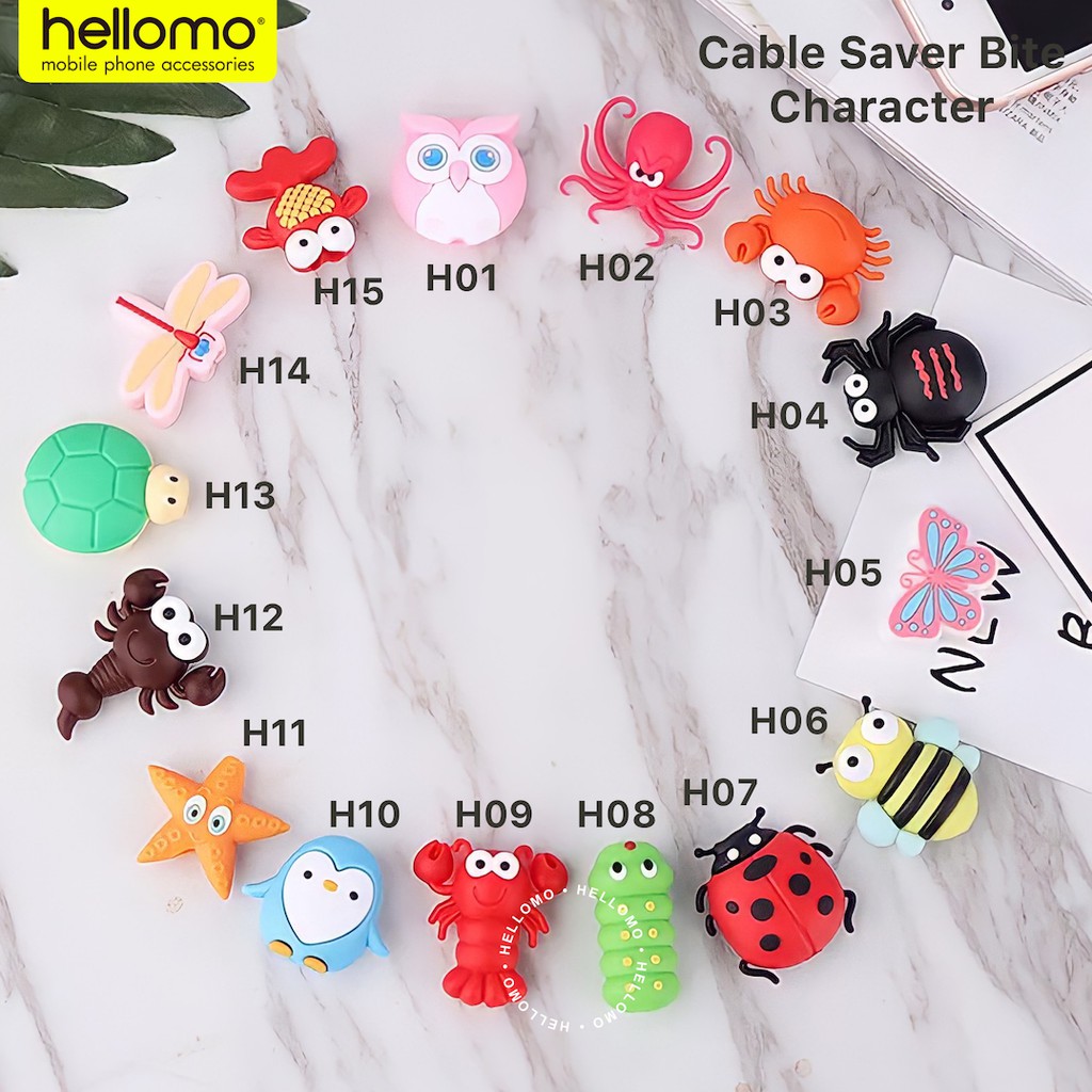 Pelindung Ujung Kabel Karakter Cable Saver Lightning Bite Character Protector Hp