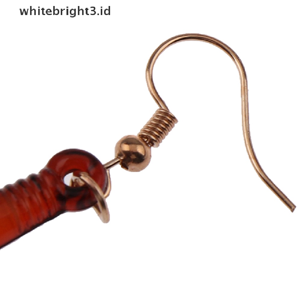 (whitebright3.id) 1 Pasang Anting Kait Gantung Desain Botol Bir Handmade DIY Untuk Wanita