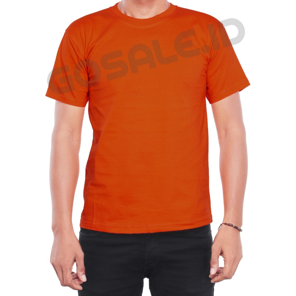 Kaos Katun/Cotton Polos Oblong Oren Lengan Pendek