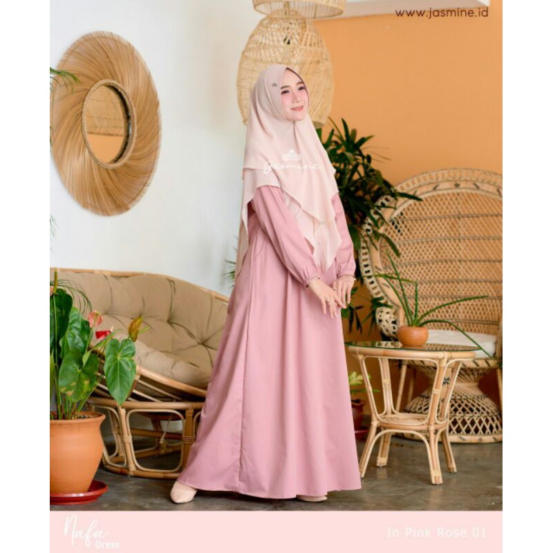 Nafa Dress Jasmine Bylidiahadiwinoto/Gamis Syari Polos Toyobo