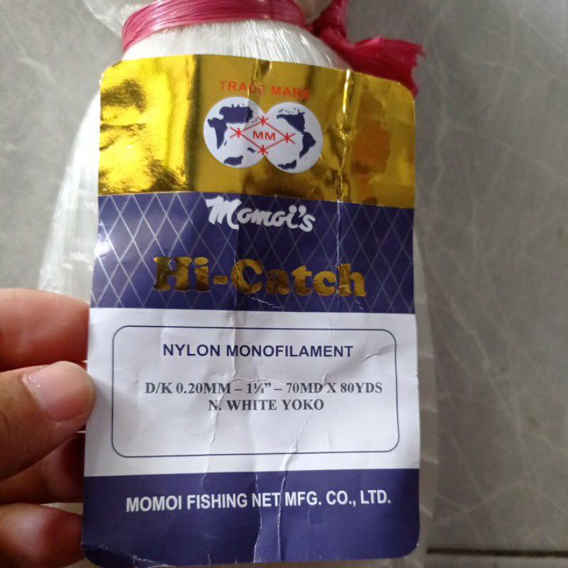 Jaring ikan bahan jala jaring ikan moimoi 0.20 1¼ inchi 70md/80yds yoko pukat ikan jaring ikan senar