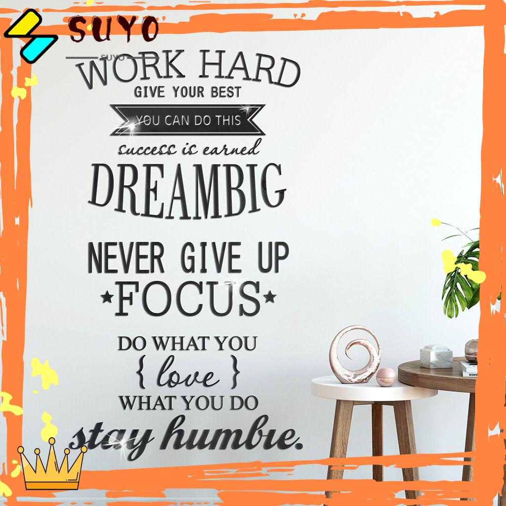 Suyo Stiker Dinding Decal Desain Motivasi Untuk Kamar Tidur / Kantor / Ruang Tamu