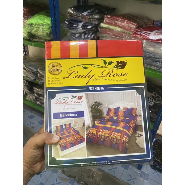 SPREI / SEPRAI KASUR BOLA 3D MOTIF BARCELONA PREMIUM MURAH