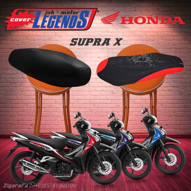 Cover Jok SUPRA X 125 New Waterproof / Sarung Mantel Jok Motor Standar / Modifikasi