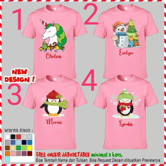 Baju Kaos Natal Christmas Santa Claus Keluarga Family Pasangan Couple Dewasa Anak Anak