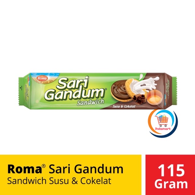 Roma Sari Gandum Coklat /  Peanut Butter 115 gr