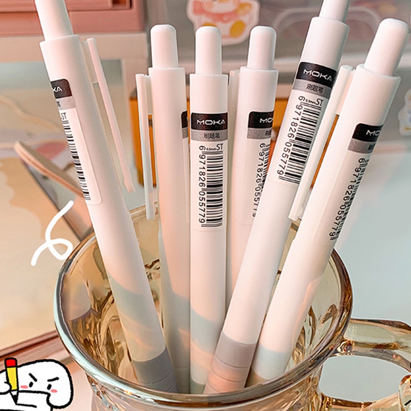 6pcs Pulpen Tinta Hitam 0.5mm Untuk Kantor