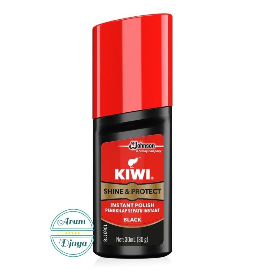 Kiwi Shine &amp; Protect Instant Polish Black Kiwi Semir Sepatu Cair Hitam 30mL