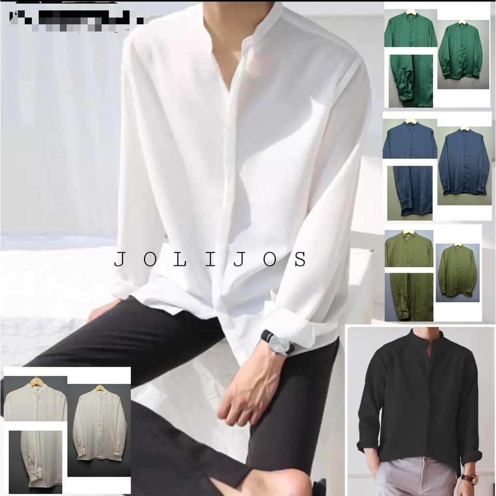 Hem Pria Flanel Outdoor Lengan Panjang Modern Ootd Polos D8C1 Elegan V Neck Dua Warna Terkini Big Si