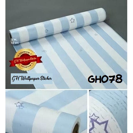 Wallpaper dinding 3d kamar tidur / Wallpaper dinding kamar anak wallstiker Gh078 Salur Bintang Ukuran 45cm x 9m