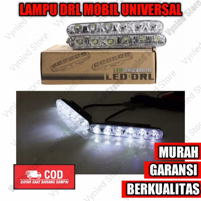 Lampu led drl bemper mobil universal 6 mata 12 volt