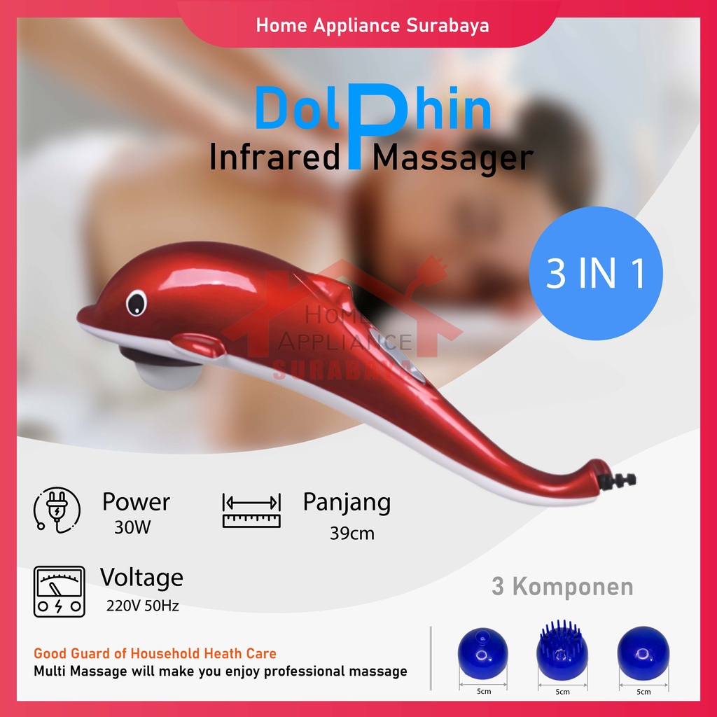 Alat Pemijat Elektrik Pijat Dolphin Massager Infrared 3 IN 1 Listrik GSF 4031 / Vanstar