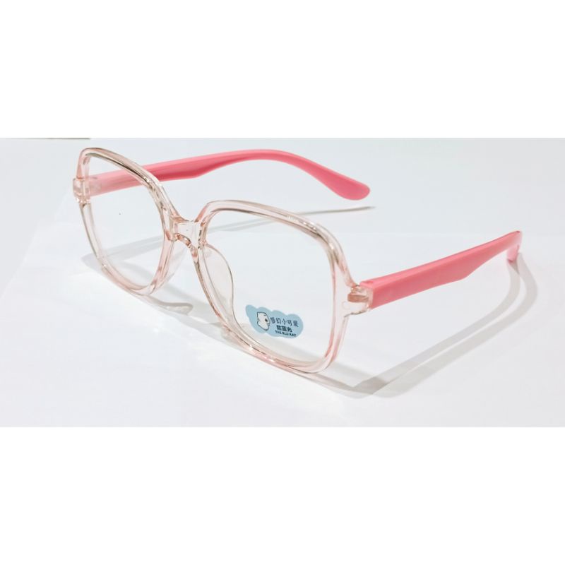 KACAMATA ANAK ANTI RADIASI GAGANG ELASTIS-Bening Pink
