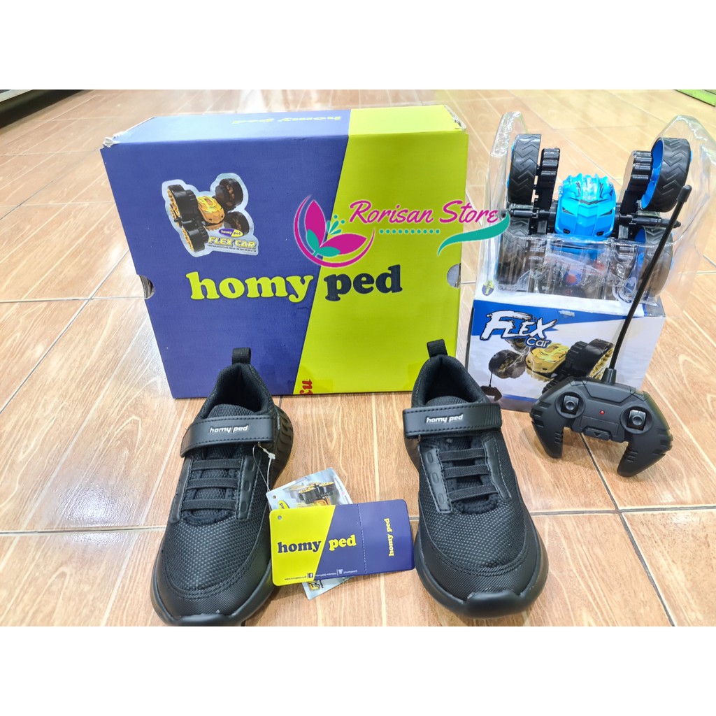 Terbaru 2020 Homyped Sepatu Sekolah Anak LUCIO 02 Berhadiah Mainan FLEX CAR ORIGINAL