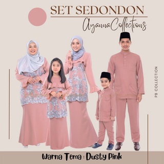 Dusty Pink (Pink Belacan) Set Family Ayah Ibu  Baju Raya Sedondon Tema WarnaAnak Baju Kurung Baju Me