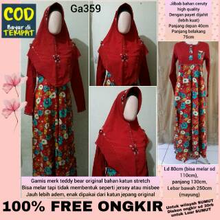  COD BRANDED Baju  gamis  set syari set khimar katun 