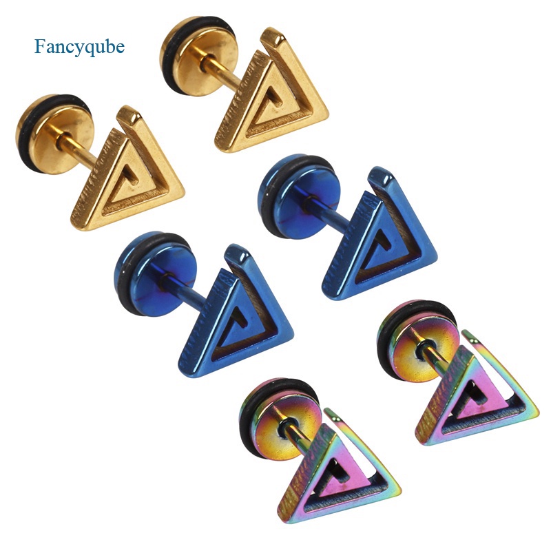 Fancyqube Anting Stud Cubic Zirconia Bulat Warna Silver Untuk Wanita