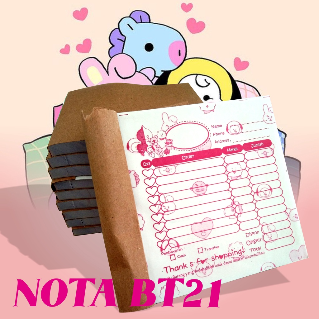 

Nota Olshop BT21 Pink
