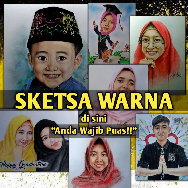 (COD) Sketsa Wajah, Kado Sketsa Foto, Kado Sketsa Wajah, Sketsa Wajah Bingkai Untuk Kado, Sketsa Ani