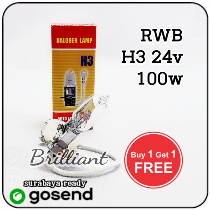 Promo - Bohlam Halogen RWB Original - H1 / Ps24 / H27 / H9 / H16 / 9012 Hir2 / H11 / G40 / H4