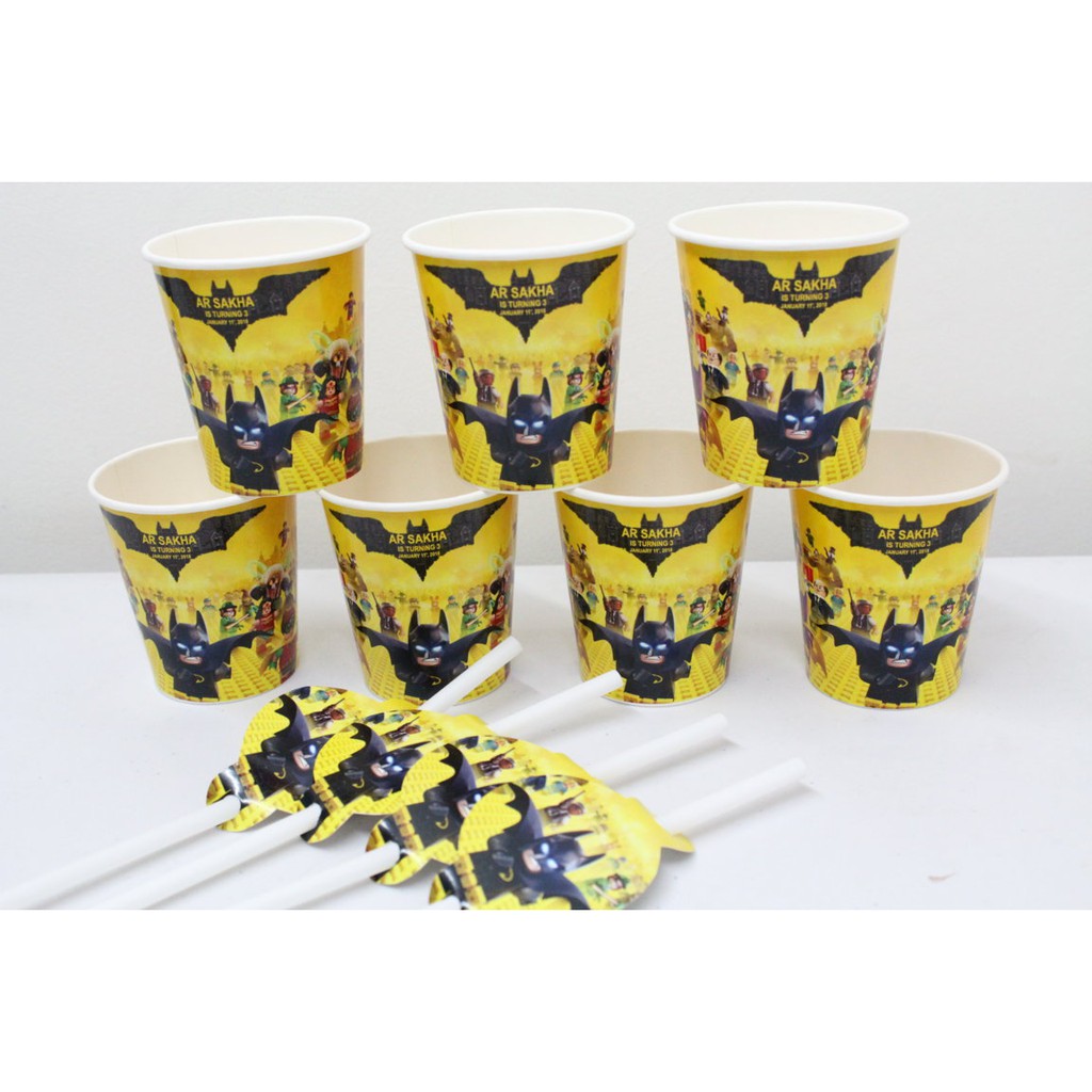 Gelas Kertas Karakter Batman Lego / Papercup Karakter Batman Lego