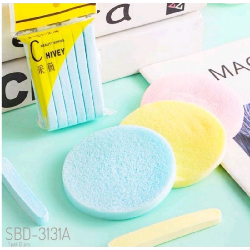 (3pcs, 12pcs)Sponge facial stick/Sponge Masker/ Facial sponge/ Sponge kentang/ Sponge pembersih Wajah