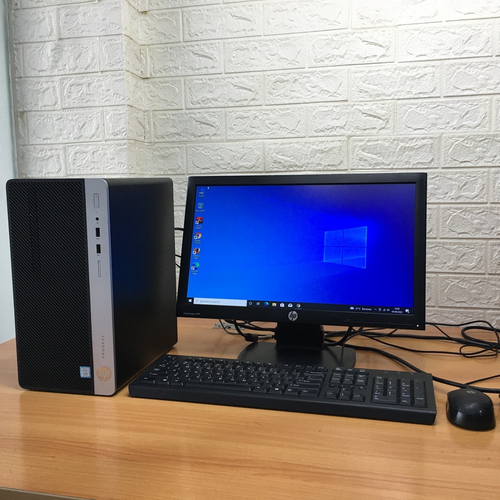 Fullset Komputer HP ProDesk 400 G4 MT Intel Core i3 Gen 7 Siap Pakai