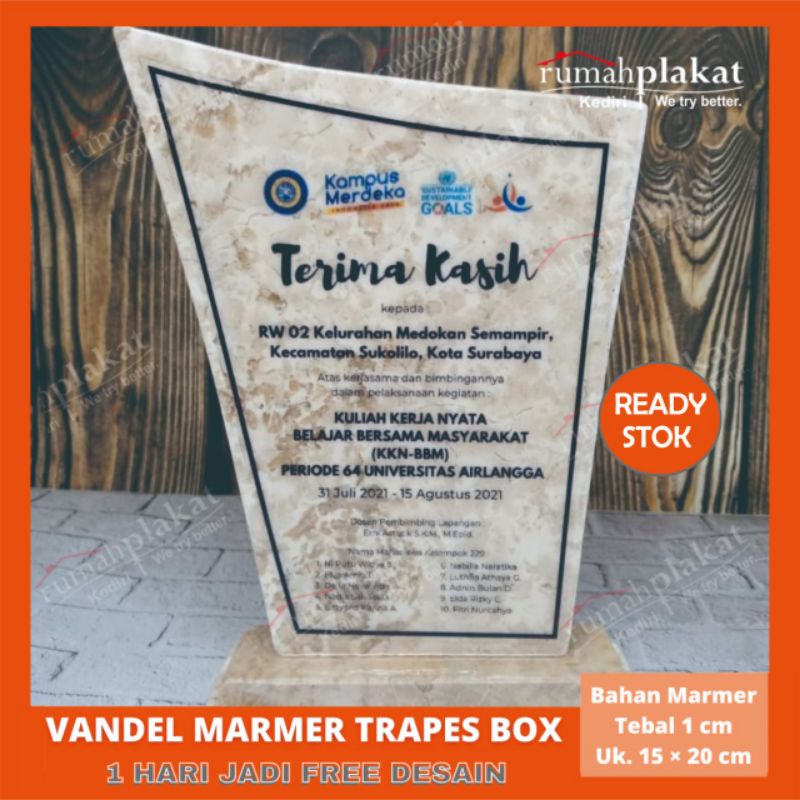 Vandel Marmer Cinderamata | Plakat Marmer Murah Sehari Jadi