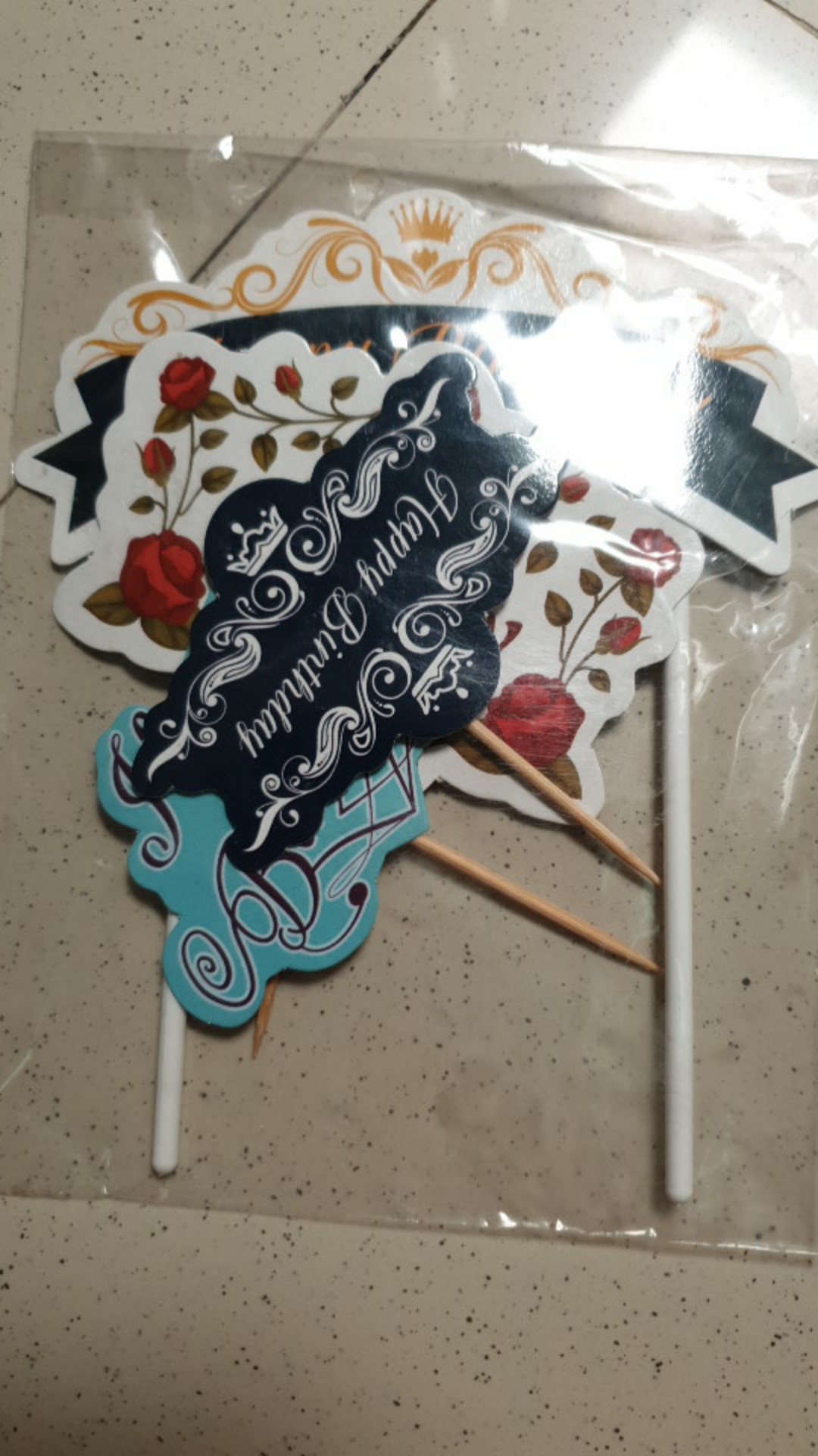 Topper Bendera Hiasan Kue Tart Isi 4