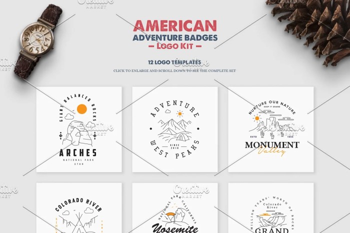 American Adventure Badges Logo Kit - Photoshop &amp; Illustrator