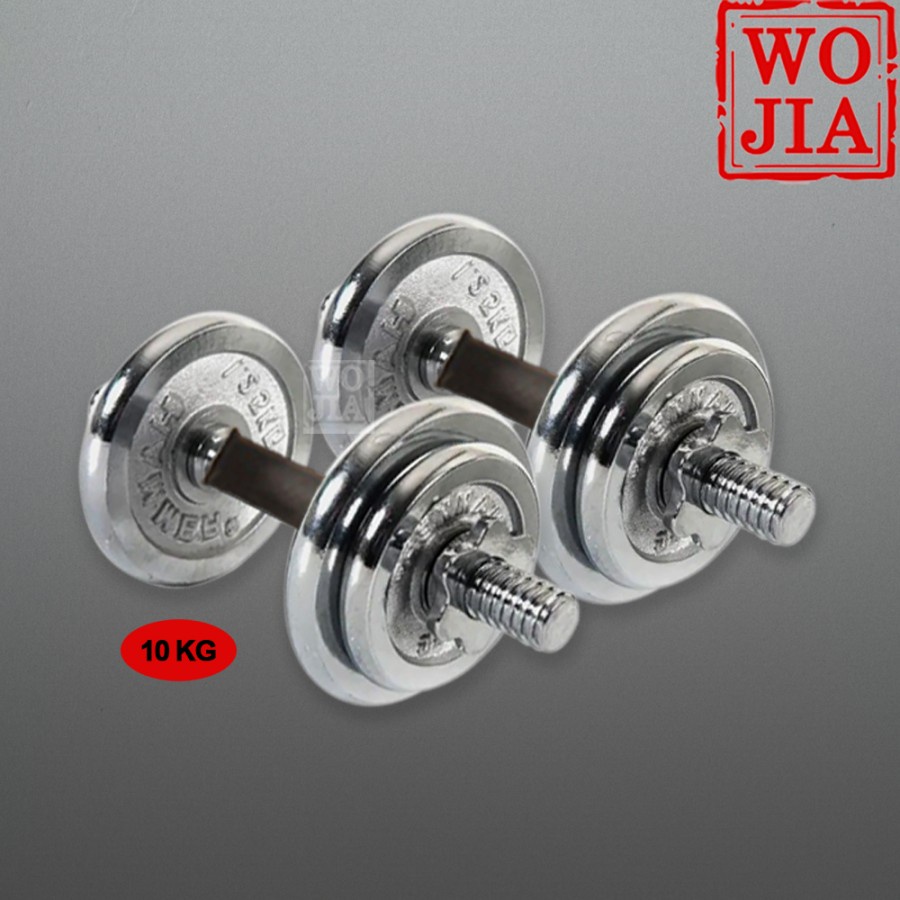 Barbel Dumbel Set 10 kg Alat Angkat Beban Barbell Dumbell Dumbbell