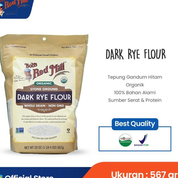 

BOB'S RED MILL ORGANIC WHOLE GRAIN DARK RYE FLOUR 623 GR