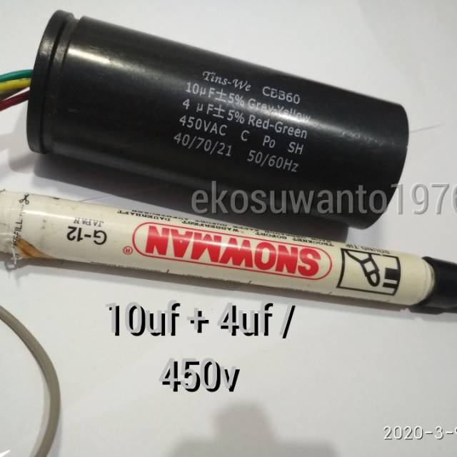 kapasitor 10uf+4uf/450vac