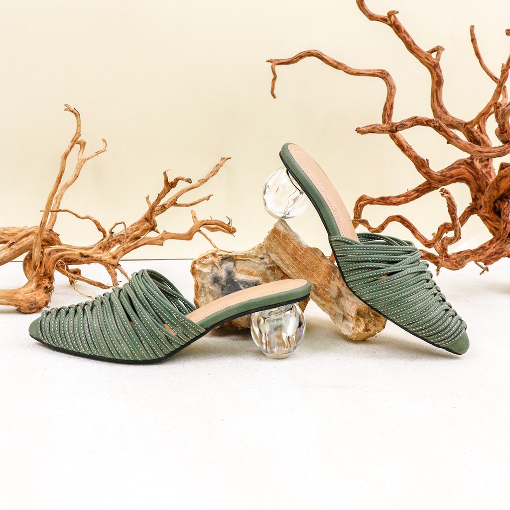 Alivelovearts Belle BEST SELLER Sepatu Heels Wanita Hak Kaca 5cm-7