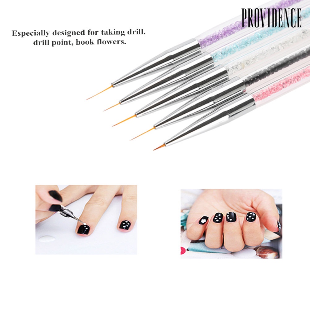 Providence 5Pcs/Set Pro Nail Art Drawing Dotting Pen Rhinestone Picker DIY Manicure Tool