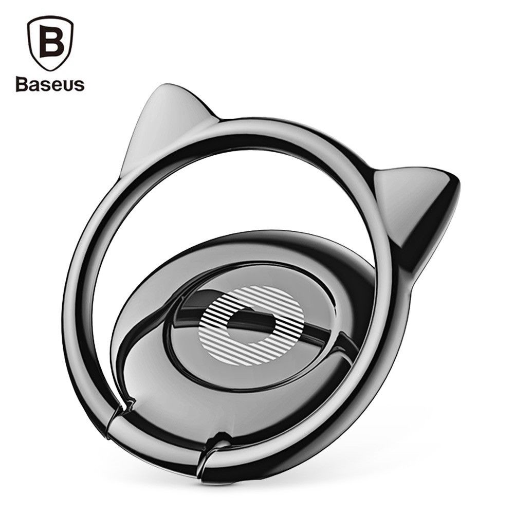 Universal Cat Ear Magnetic Finger Ring Holder 360 Rotatable Stand Bracket