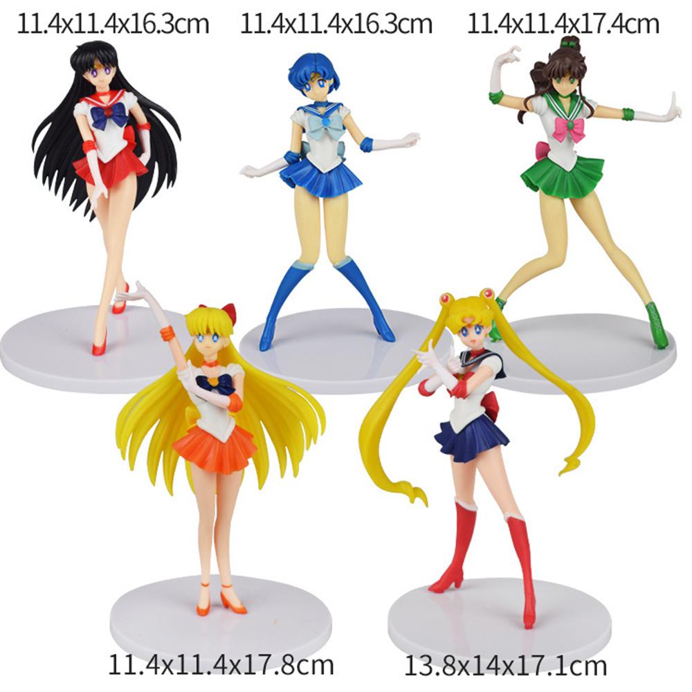 NEEDWAY Hiasan Dekorasi Kue Mainan PVC Lucu Model Boneka Moon Power Sailor Moon Figure