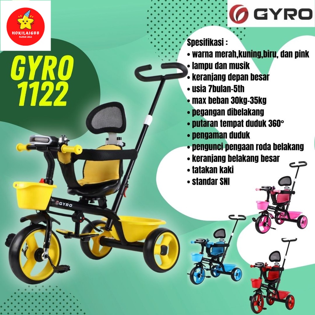 Sepeda Stroler Anak Roda Tiga GYRO 1122