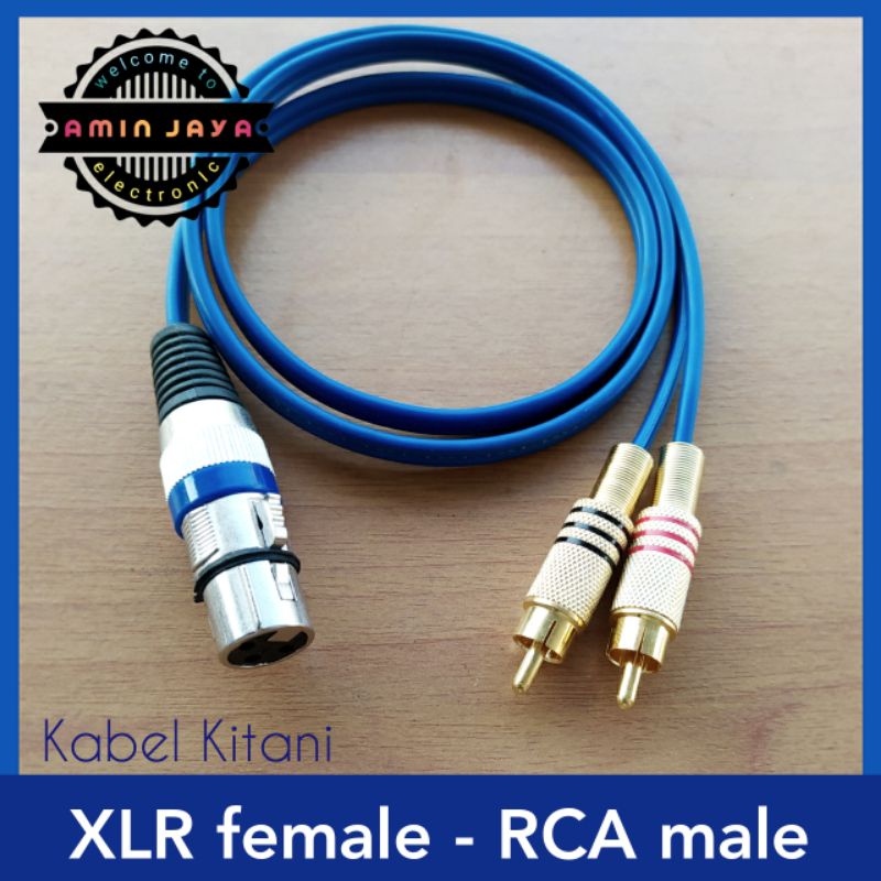 Kabel jack xlr female to dual rca kabel canare 1 meter