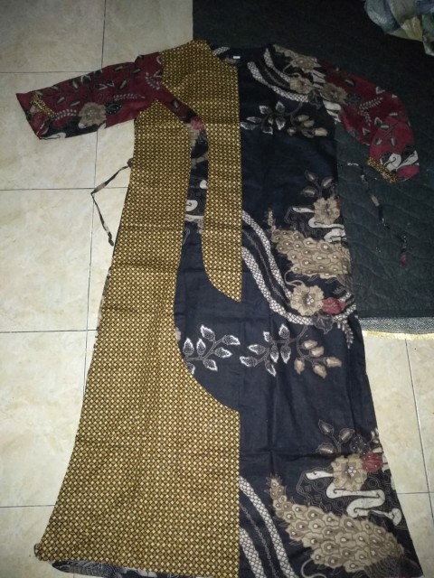 Gamis Batik Syari Gaun Indah Dress Gamis Resleting Depan