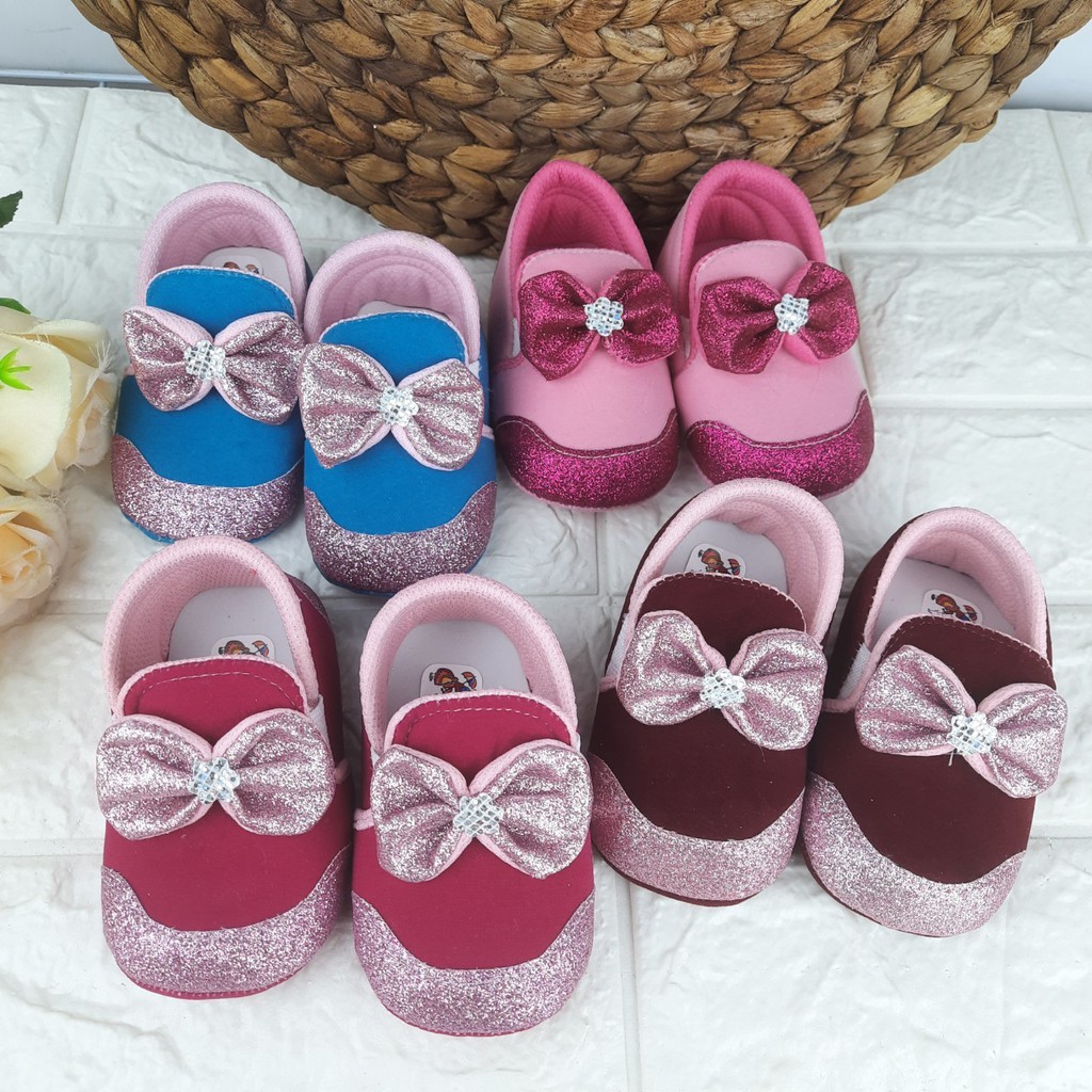 [TAMAN SEPATUKU] SEPATU TRENDY MURAH PREWALKER ANAK PEREMPUAN MOTIF PITA 0-12 Bulan FPX07