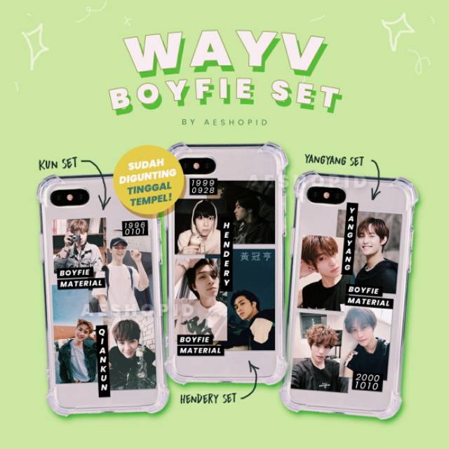 (WV-001) WAYV BOYFIE SET aesthetic sticker case hp stiker kpop custom lucas xiaojun estetik boyfriend