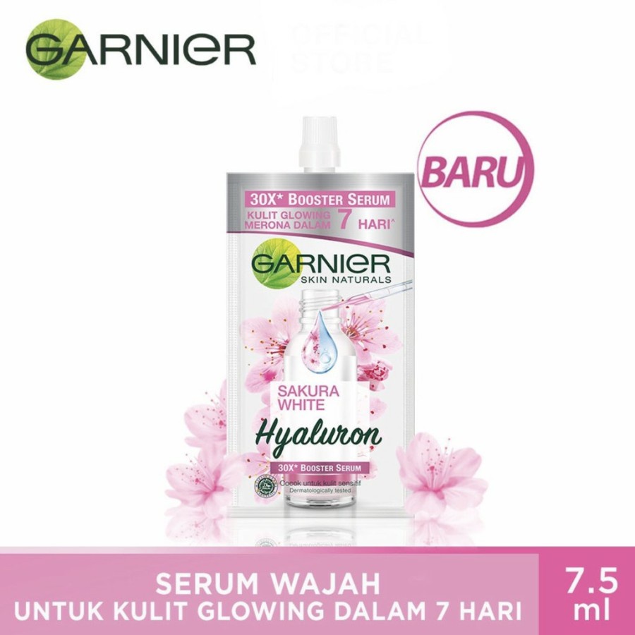 Garnier Light Complete Whitespeed Vitamin C 30X Booster Serum | Sakura White Hyaluron 30X Booster Serum 15ml - 7,5ml SACHET-7