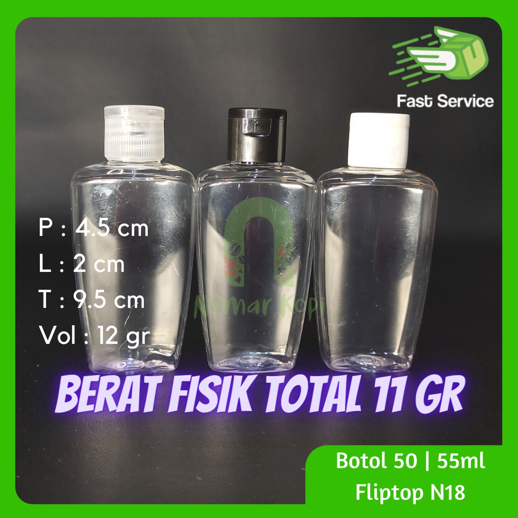 Botol Vintage 50ML / 55ML Clear Fliptop