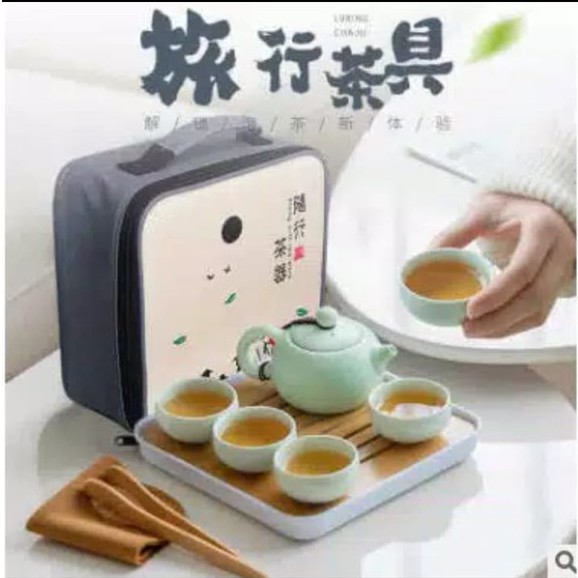 WAPortable chinese tea set travel free bag